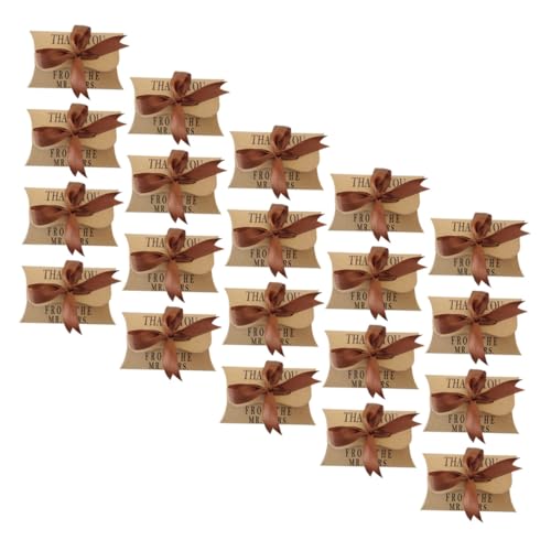 ARTIBETTER Cajas de Dulces de Papel Kraft Color Natural, Forma Almohada, 50 Unidades, Caja para Embalaje de Regalos y Porta Dulces de Fiesta, Adecuado para Bodas, Cumpleaños y Celebraciones