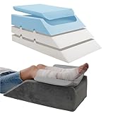 LOFE Leg Elevation Pillows for After Surgery - Adjustable Leg Elevation Pillow 6 Heights, Cooling Leg Wedges for Elevation for Swelling, Double Leg Pillow for Knee Surgery Recovery, CertiPUR-US Foam