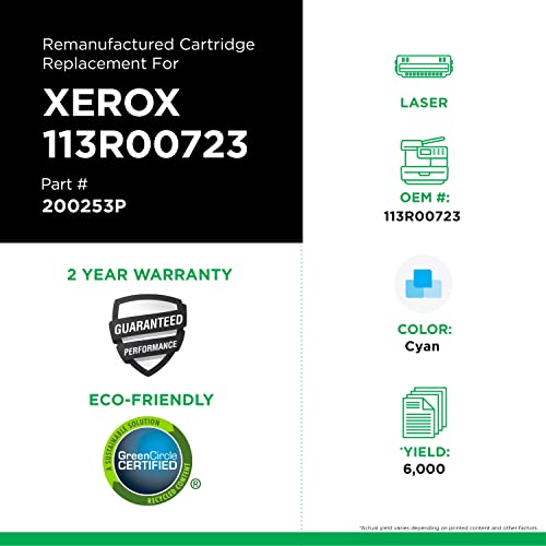 Clover Remanufactured Toner Cartridge Replacement For Xerox 113R00723 | Cyan | High Yield #TOP2