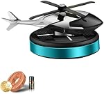Solar Car Air Freshener,Helicopter Design Diffuser with Spinning Rotor, Solar-Powered Interior Decoration Accessories for Car,Home or Office (Blue)