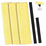 Adiwo 5 Stück Ersatzteile passend für Kärcher Fenstersauger, 3 Stück Ersatzpads für Fensterreiniger, 2 Stück Gummilippe für Kärcher Fenstersauger, Wiederverwendbare Ersatzmikrofaser Wischbezug