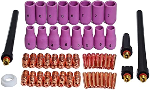Riverweld Tig Collets Bodies Allumina Cup Assortita Dimensione Fit Pta Db Sr Wp 9 20 25 Tig Tig Torcia Torcia Cubiti 53Pcs 53Pcs