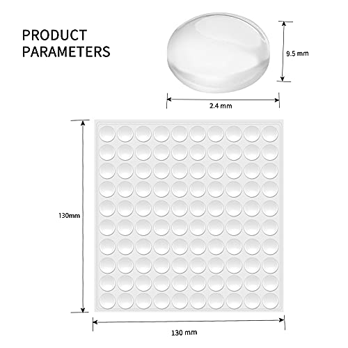 Fu Store Rubber Bumpers Clear Self Adhesive Bumpers Noise Dampening Buffer Pads 100Pcs 3/8 Inch Protection For Cabinet Door Drawer Wooden Floor-Hemispherical #TOP3
