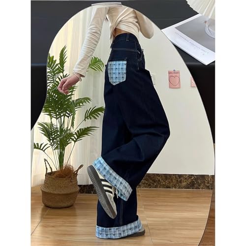 Baggy Bow Jeans for Women Teen Girls High Waist Petite Wide Leg Y2k Jeans Boyfriend Vintage Patch Denim Pants2