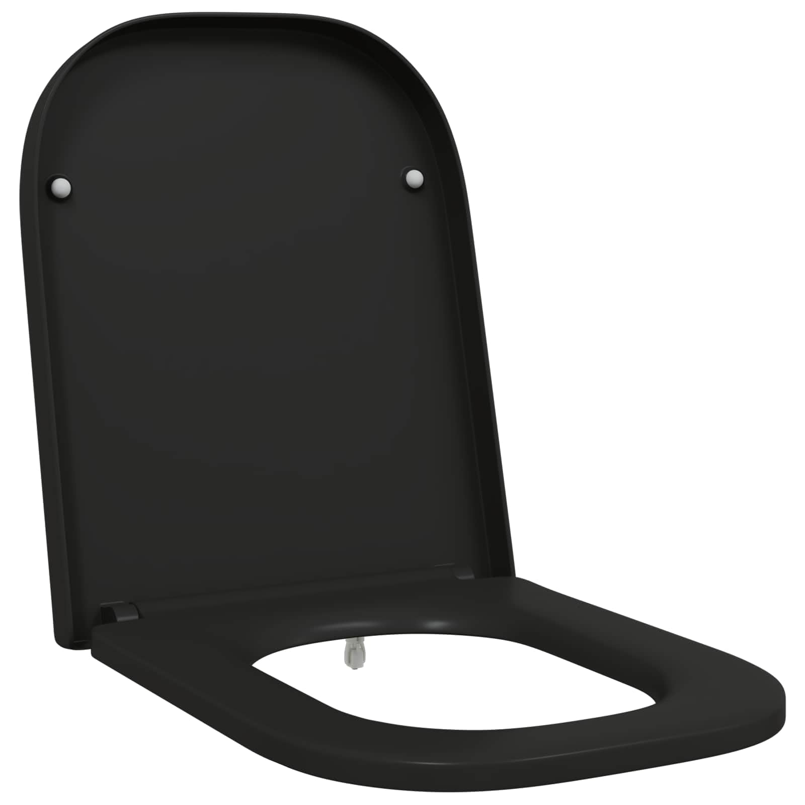 Toilettensitz Schwarz 47,5 x 35 x 3,6 cm Duroplast langlebig mit Softclose Absenkautomatik für Badezimmer Gäste WC Hygiene und Komfort