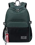 Mygreen Unisex Classic Water Resistant School Rucksack Travel Backpack 14Inch Laptop Army Green