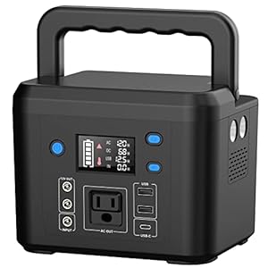 200W Portable Power Station, Powkey 120Wh/33,000mAh Power Bank with AC Outlet, 110V 6 Outputs Solar Generator External Battery Pack with LED Light for Home Use and Outdoor Camping