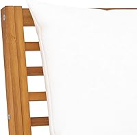 Vista 6 de vidaXL Sofá modular central hecho de madera de acacia maciza con cojín color crema, duradero y resistente a la intemperie, ajustable