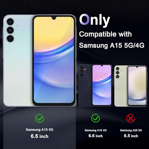 Image of Case for Samsung Galaxy A15 5G /4G, Military Grade Drop Protection Phone Case, Yellowing Resistant, Anti-Scratch Hard PC Back, Shockproof Hard Ultra-Thin Protective Cover, Clear