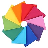 Craftido 10 Stück 18”x21” (46x53 cm) Fat Quarters Stoffpakete - Mittleres Gewicht 145g - 100% Baumwollstoff für Quilten, Nähen, Patchwork, DIY und handgefertigte Bastelarbeiten - Rainbow Colours