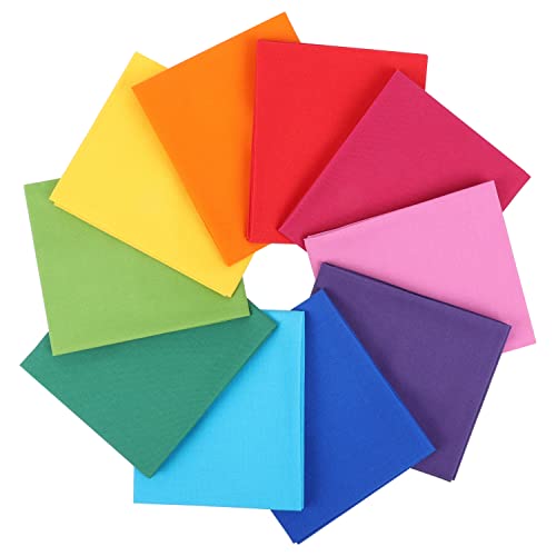 Craftido CID-FQ-RC01 25 Options- 100% Cotton Quilting Fabric Bundles 10Pcs Fat Quarters 18"X21"-Medium Weight 5.2 Oz- For Quilting, Sewing Project, Patchwork, Diy Crafts – Rainbow Colors cover
