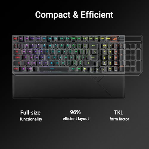 Image of ASUS ROG Strix Scope II 96 RX Wireless Optical Gaming Keyboard - 96% Full-Size, Tri-Mode Connectivity, Pre-lubed ROG RX Red Linear Switches PBT Keycaps, RGB, PC /Mac Support - Black