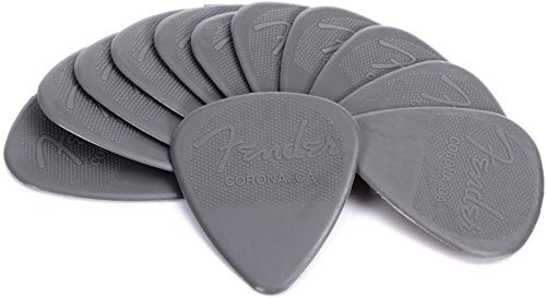 Fender Nylon Médiators – 0.88MM – Gris – Set de 12 - Les Beatles, Paul McCartney, John Lennon, RIngo Starr, George Harrison Fender Nylon Médiators - 0.88MM - Gris - Set de 12