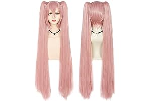 48" Pink Wig W/ Double Ponytails, Anime Cosplay Costume
