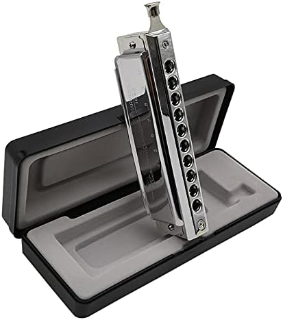 SWAN 10 Hole 40 Tone C Key Chromatic Harmonica For Adult Students Beginners Professional Players Harmonica Lovers Sliver