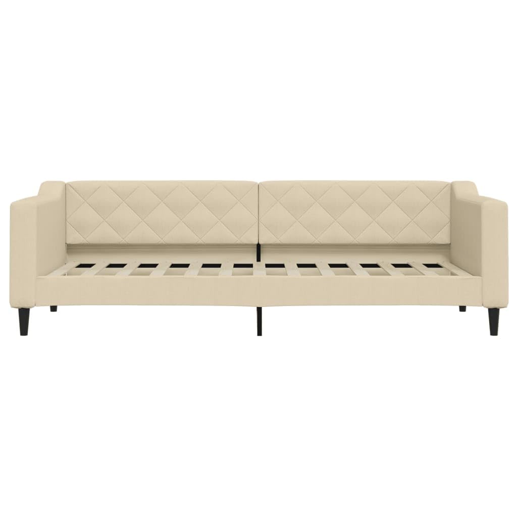 Rozkładana tkanina sofa z funkcją spania 2 w 1 do salonu sypialni Kremowy