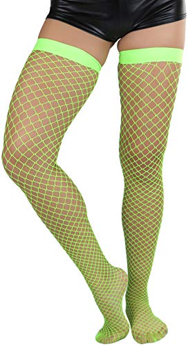 Image of ToBeInStyle Women's Vibrant Large Net Fishnet Thigh High Elastic Nylon Novelty Stockings