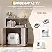 Garvee Dog-Proof Large Cat Litter Box Enclosure with Scratch Pad, Large Automatic Litter Box Furniture for Placing Self-Cleaning Litter Box,Litter Cabinet with Outlet,Space for Cat Stuffs