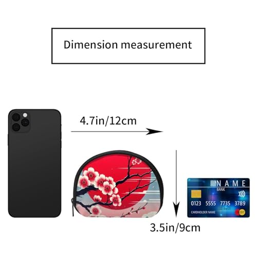 Portable Coin Purse Japan-Cherry-Sun Mini Zippered Money Pouch Card Holder2