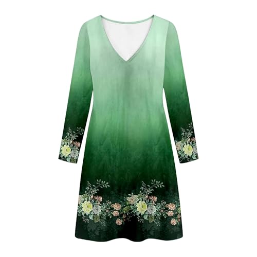 Robe décontractée à manches longues robe imprimée fluide chic - 4
