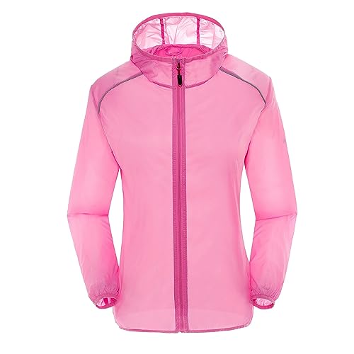 Impermeabile da donna giacca a vento da trekking oversize leggero da viaggio giacche da allenamento attivo ripiegabile ad asciugatura rapida da donna trench da esterno con cerniera giacca impermeabile