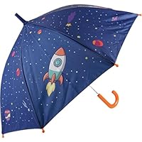Toys & Gamers Kids Space Umbrella, Navy Blue with Planets and Stars Design, 76cm Diameter, Windproof Dome Canopy