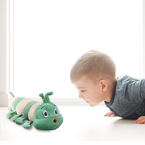 LGWJHCY Weiche Raupen Kuscheltier Spielfigur, Grüne Raupe Nimmersatt Plüschtiere, Plüsch Gefüllte Tiergeschenke, Tolles Geschenk für Jungen Und Mädchen Zum Fantasievollen Spielen