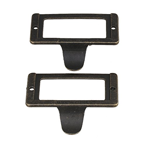 Bqlzr Box Label Cabinet Drawer Clip Case Pull Handle Label Frame Card Holder Antique Bronze Style Pack Of 10 #TOP2