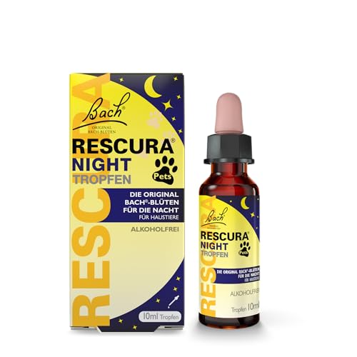 Bach RESCURA NIGHT Pets Bachblüten Tropfen I 10 ml I Bachblütenmischung für Tiere I ehemals Rescue das Original