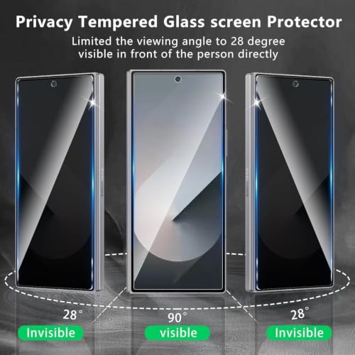 Image of Uyiton Privacy Tempered Glass Screen Protector for Samsung Galaxy Z Fold 8 Ultra (Front Display) (Pack of 2) | Anti-Spy, 9H Hardness, HD Clarity, Scratch Resistant, Bubble-Free, Case Friendly
