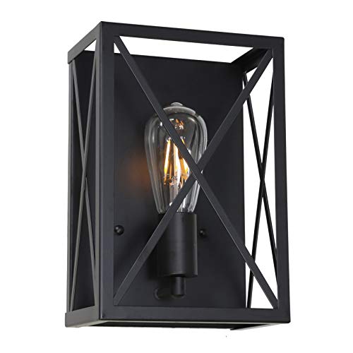 Banato Lighting Industrial Wall Sconce 1-Light Indoor Farmhouse Wall Light Fixtures Matte Black Finish Wall Mount Lamp For Porch Stair Entryway Hallway cover