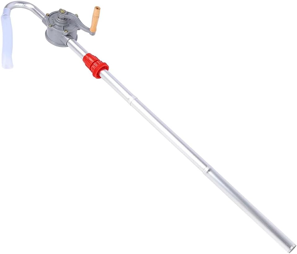Hand Fuel Transfer Pump, Manual Hand Transfer Pump for 55 Gallon Barrel, All-Aluminum Hand Crank Barrel Pump, Rotary Hand Crank Drum Pumps, Drum Pump Fits 5 to 55 Gallon Drums