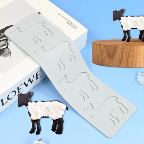 TUKE Molde de encaje de silicona para fondant para decoración de pasteles, chocolate, resina, arcilla, tapete flexible con patrón de oveja para dulces, jabón, fabricación de velas, herramientas