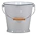 Karl Krüger Wassereimer, Putzeimer, Garteneimer, Mülleimer, in weiß, mit schwarzem Rand, Stabiler Holzgriff, 5 l