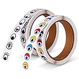 2000 Pieces Eye Stickers Labels. Eyes Self Adhesive Stickers for DIY Handmade Arts and Crafts Toys and Home Decoration（Mix Color）