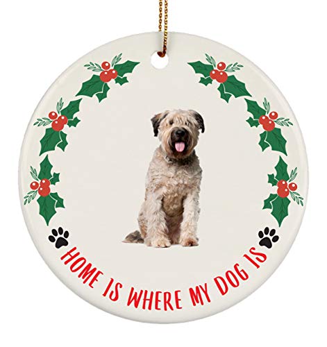 Funny Christmas Bouvier Des Flandres Fawn Gold Home is Where My Cat is Gifts 2023 Christmas Tree Ornaments Circle Ceramic Funny Christmas Bouvier Des Flandres Fawn Gold Home is Where My Cat is Gifts 2023 Christmas Tree Ornaments Circle Ceramic