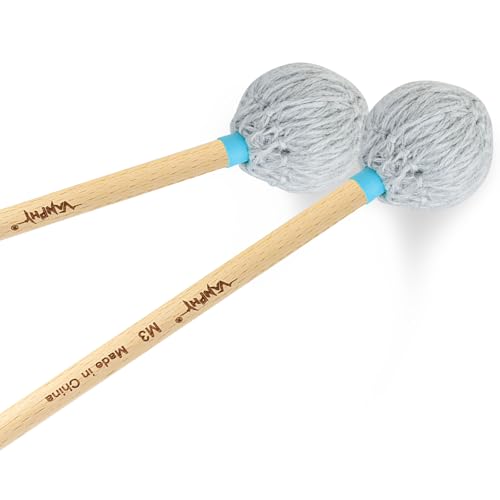 VANPHY Professional Marimba Mallets -M3 Hard Yarn Heads with Beech Wood Handle Keyboard Percussion Accessories for Xylophone Glockenspiel Vibraphone with Professionals and Advanced Players