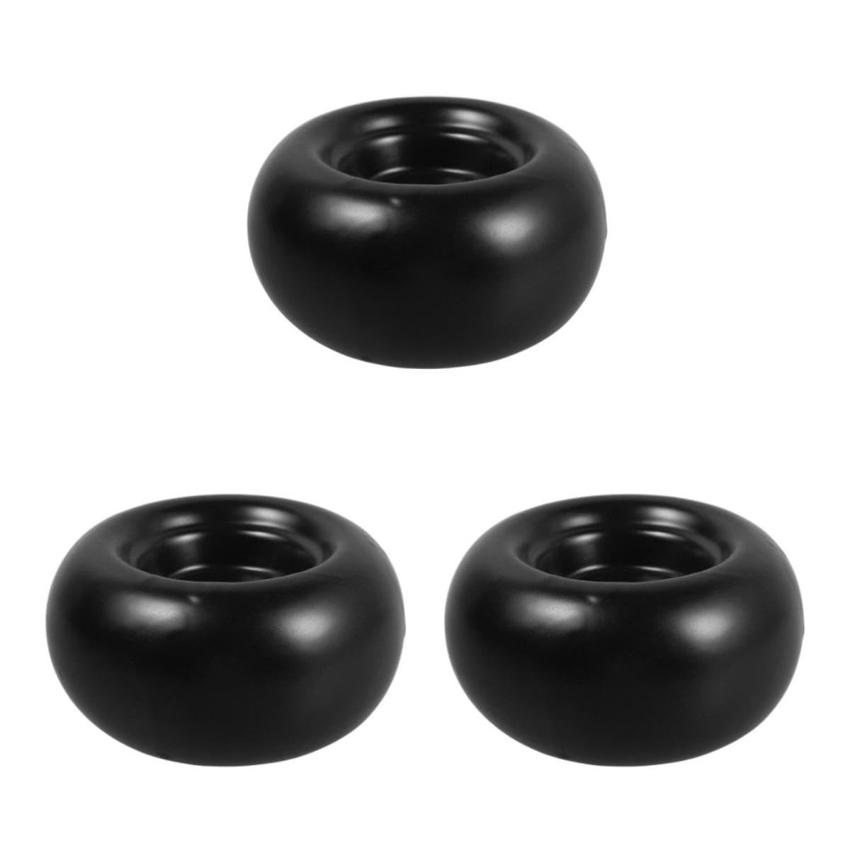 Toyvian 3 Piezas Candelabro de Cerámica Negro Moderno para Mesa de Comedor