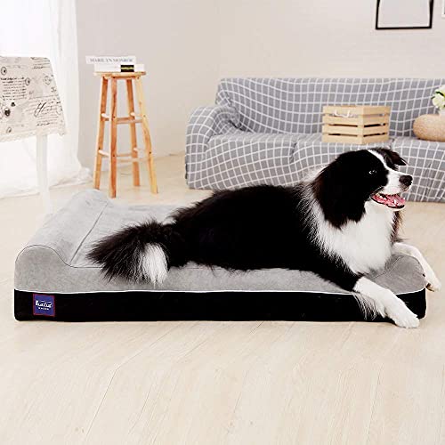 Image of Laifug Memory Foam Dog Bed + Bed Cover (50x36x10)