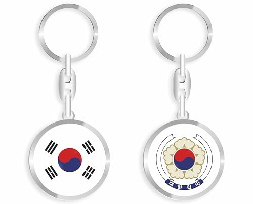 daged Porte-clés Corée du Sud - En métal - Effet 3D + autocollant - RD, multicolore, 33mm