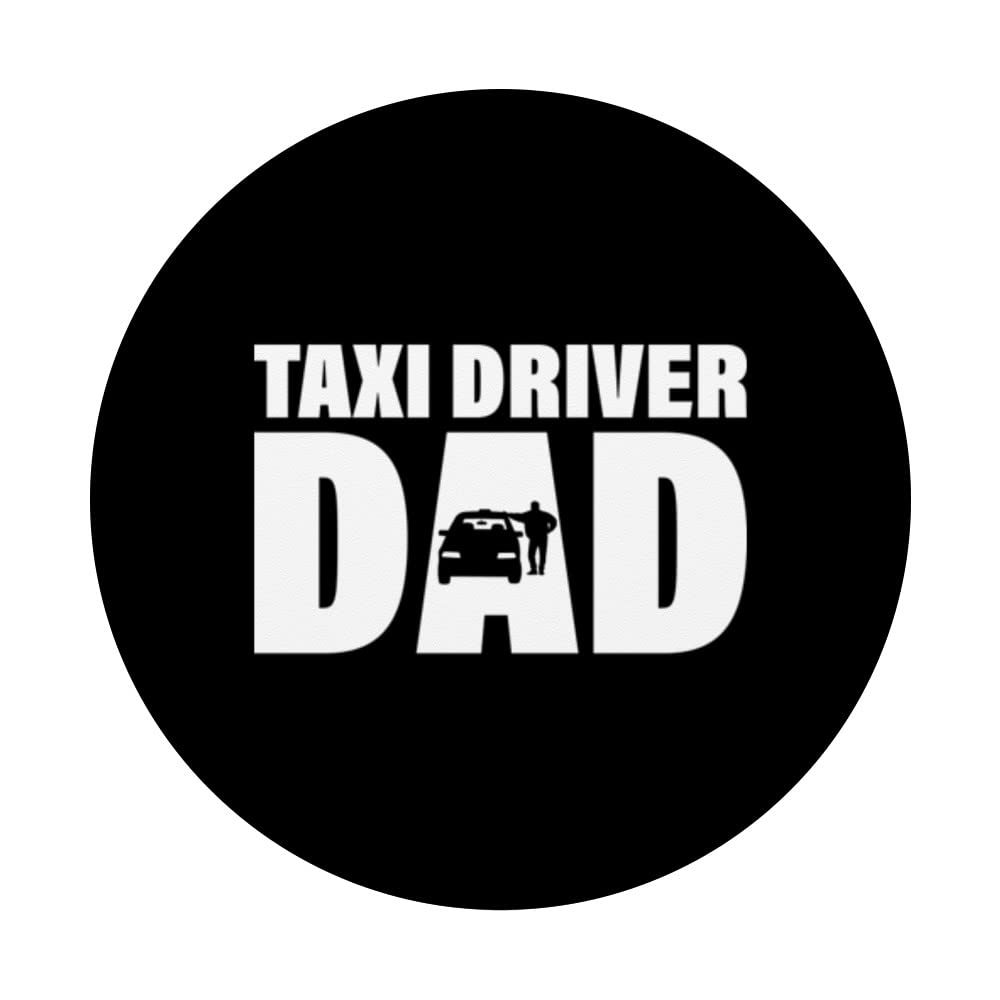 Profession Job For Men - Taxi Driver Dad PopSockets Swappable PopGrip, Black - Image 3