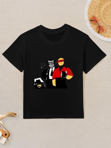 F-orsaken Round-Neck Short-Sleeved Pure Cotton Shirt - A Soft and Comfortable T-Shirt for Daily Summer Wear 120CM Black2