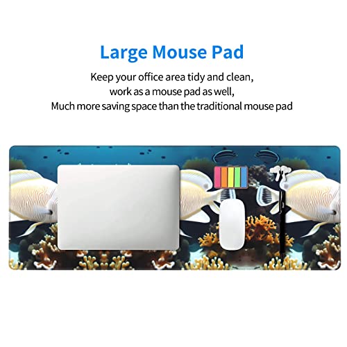 Alfombrilla de escritorio para teclado y mouse de computadora con diseño de pez oriental 6