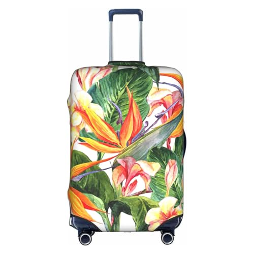 Housse de bagage imprimé fleurs et oiseaux blanc taille L