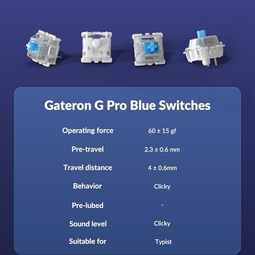 Image of Keychron Q3 Wired Custom Mechanical Keyboard Knob Version, TKL Tenkeyless QMK /VIA Programmable Macro with Hot-swappable Gateron G Pro Blue Switch Double Gasket Compatible with Mac Windows Linux (Blue)