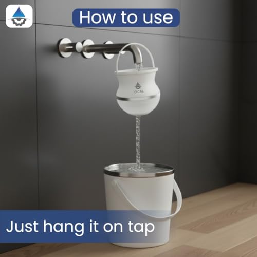 Image of D'Cal Tap Filter for Hard Water | Affordable Water Softener for Home | Reduces Hair Fall & Skin Issues | Filter for Tap | for Borewell /Tanker Water | Easy refill cartridge |