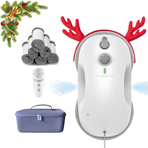 Tosima Robot Limpiacristales, Robot Limpieza De Ventanas Electrico, Sistema De Seguridad, Navegación Inteligente, Control Remoto, Para Todas Las Superficies Lisas, Con 12 Trapo W3, White Tosima Robot Limpiacristales, Robot Limpieza De Ventanas Electrico, Sistema De Seguridad, Navegación Inteligente, Control Remoto, Para Todas Las Superficies Lisas, Con 12 Trapo W3, White
