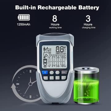 Network Cable Tester, 2 in1 Network Cable Tester & Digital Multimeter, Portable Handheld POE Multifunction Wire Tracker with LCD Screen, Ethernet Cable Tester for Metal Cable Mapping Fault Test