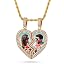 0976 Gold heart pendant with rope chain]