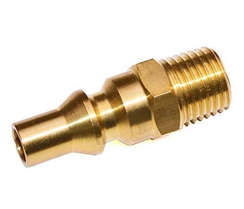 DOZYANT Propane Quick Connect Fitting Adapter- Full Flow Male Plug x 1/4" Male NPT for RV Portable BBQ